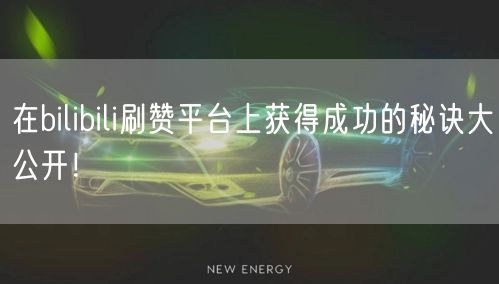 在bilibili刷赞平台上获得成功的秘诀大公开！
