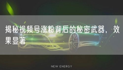 揭秘视频号涨粉背后的秘密武器，效果显著