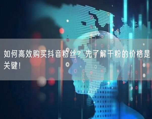 如何高效购买抖音粉丝？先了解千粉的价格是关键！