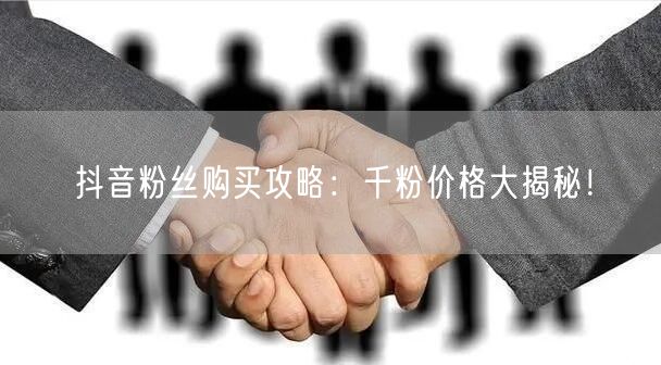 抖音粉丝购买攻略：千粉价格大揭秘！