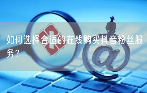 如何选择合适的在线购买抖音粉丝服务？