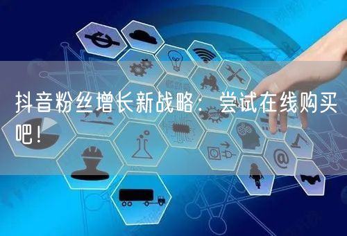 抖音粉丝增长新战略：尝试在线购买吧！