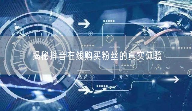揭秘抖音在线购买粉丝的真实体验