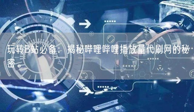 玩转B站必备：揭秘哔哩哔哩播放量代刷网的秘密。