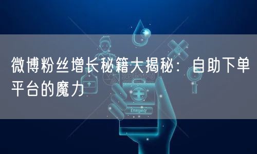 微博粉丝增长秘籍大揭秘：自助下单平台的魔力