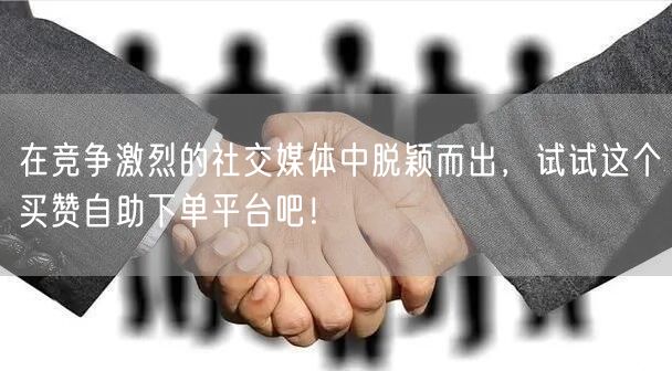 在竞争激烈的社交媒体中脱颖而出，试试这个买赞自助下单平台吧！