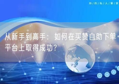 从新手到高手：如何在买赞自助下单平台上取得成功？