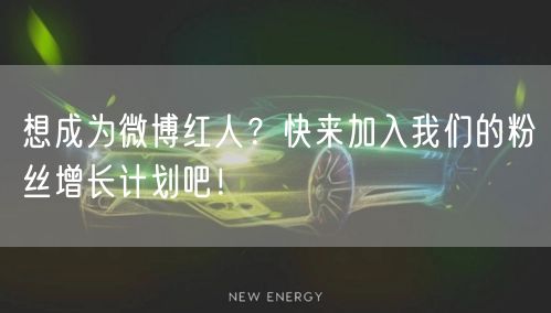 想成为微博红人？快来加入我们的粉丝增长计划吧！