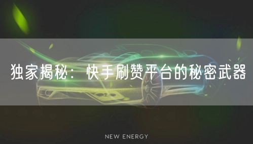 独家揭秘：快手刷赞平台的秘密武器
