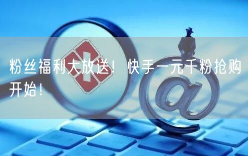 粉丝福利大放送！快手一元千粉抢购开始！