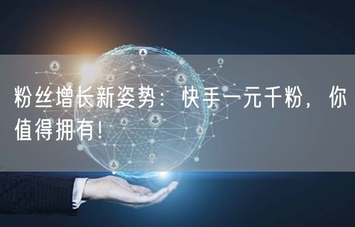 粉丝增长新姿势：快手一元千粉，你值得拥有！