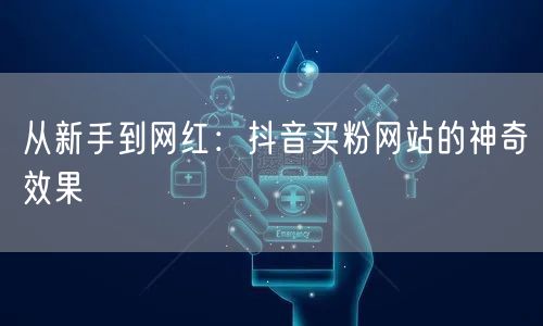 从新手到网红：抖音买粉网站的神奇效果