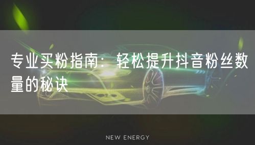 专业买粉指南：轻松提升抖音粉丝数量的秘诀