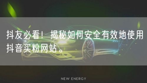 抖友必看！揭秘如何安全有效地使用抖音买粉网站。