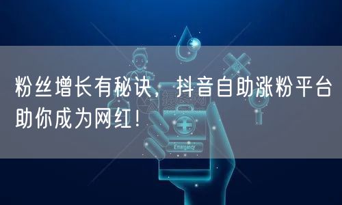 粉丝增长有秘诀，抖音自助涨粉平台助你成为网红！