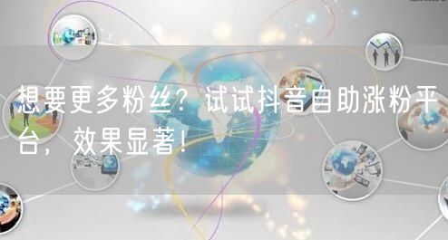 想要更多粉丝？试试抖音自助涨粉平台，效果显著！