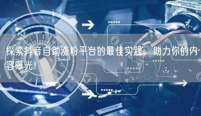 探索抖音自助涨粉平台的最佳实践，助力你的内容曝光！