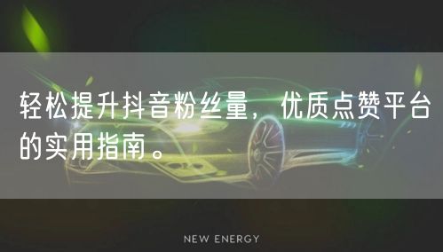 轻松提升抖音粉丝量，优质点赞平台的实用指南。