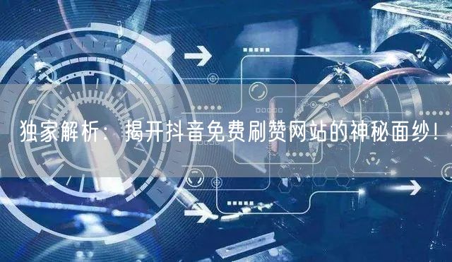独家解析：揭开抖音免费刷赞网站的神秘面纱！