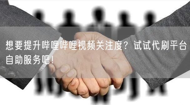 想要提升哔哩哔哩视频关注度？试试代刷平台自助服务吧！