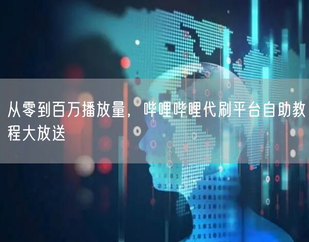 从零到百万播放量，哔哩哔哩代刷平台自助教程大放送