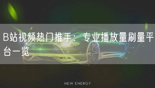 B站视频热门推手：专业播放量刷量平台一览