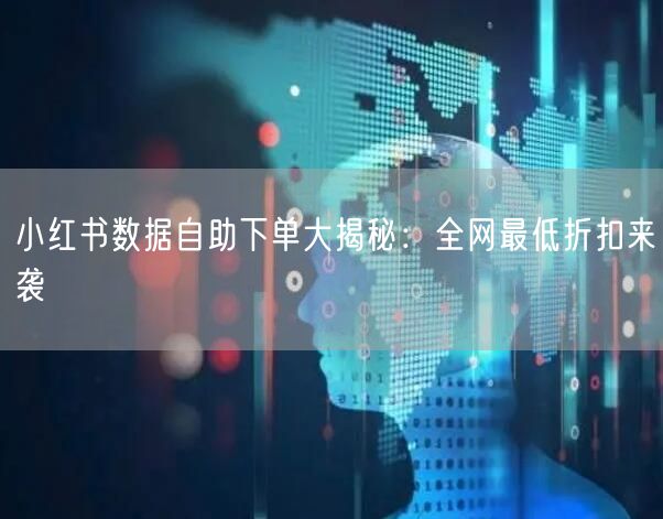 小红书数据自助下单大揭秘：全网最低折扣来袭
