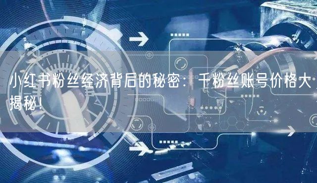 小红书粉丝经济背后的秘密：千粉丝账号价格大揭秘！