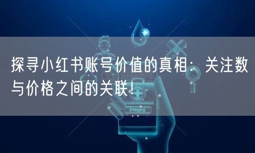 探寻小红书账号价值的真相：关注数与价格之间的关联！