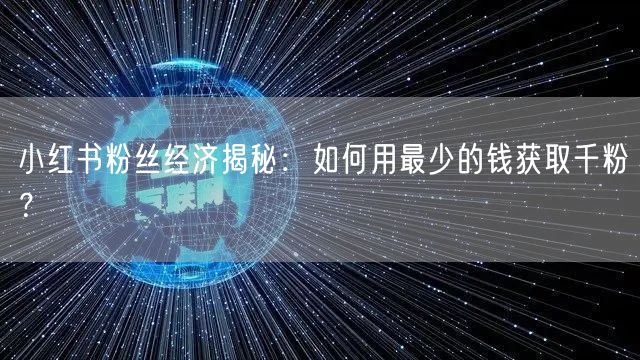 小红书粉丝经济揭秘：如何用最少的钱获取千粉？