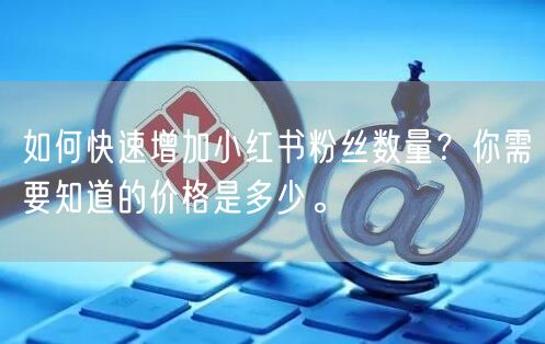 如何快速增加小红书粉丝数量？你需要知道的价格是多少。