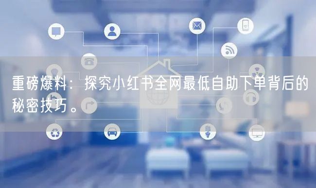 重磅爆料：探究小红书全网最低自助下单背后的秘密技巧。