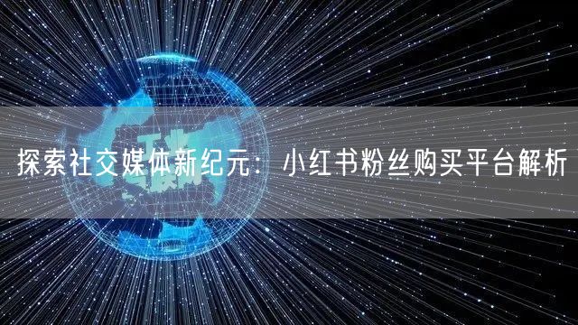 探索社交媒体新纪元：小红书粉丝购买平台解析