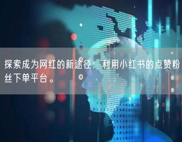 探索成为网红的新途径：利用小红书的点赞粉丝下单平台。