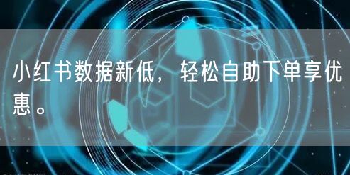 小红书数据新低，轻松自助下单享优惠。