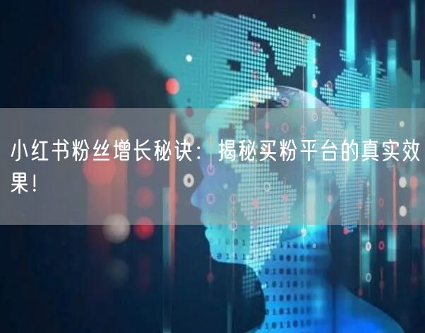 小红书粉丝增长秘诀：揭秘买粉平台的真实效果！